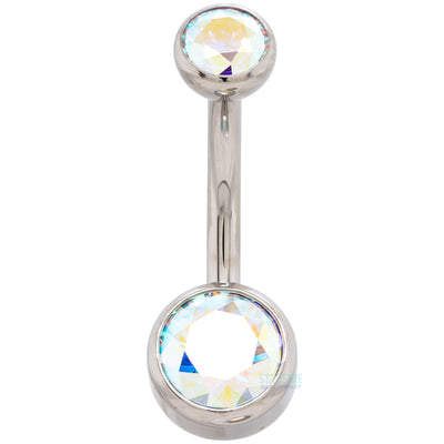 Bezel-set Faceted Gem Navel Curve