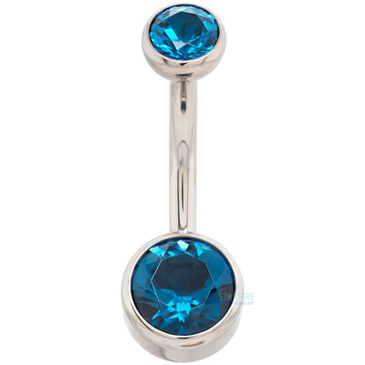 Bezel-set Faceted Gem Navel Curve