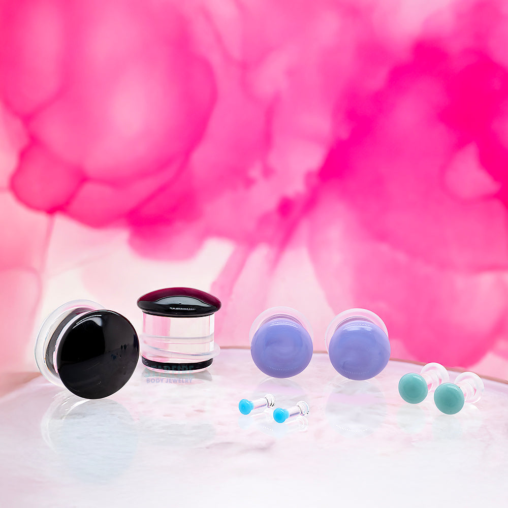 Glass Color Front Plugs - Flesh