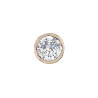 Bezel-Set Threaded End in Gold with White CZ