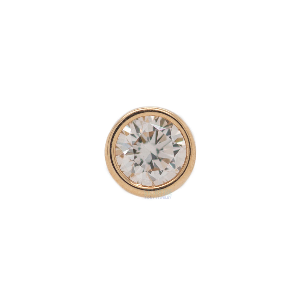 threadless: Bezel-Set Pin in Gold & Platinum with White Diamond