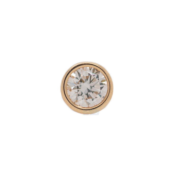 threadless: Bezel-Set Pin in Gold & Platinum with White Diamond