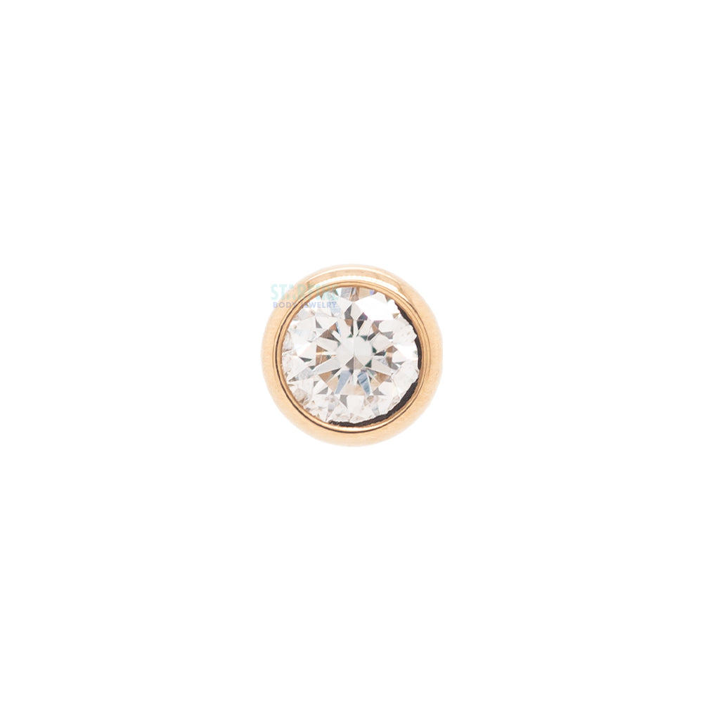 threadless: Bezel-Set Pin in Gold with DIAMOND