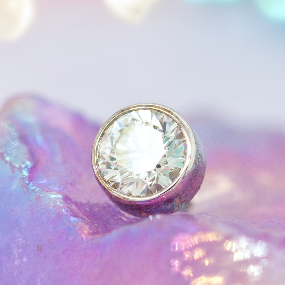 threadless: Bezel-Set Pin in Gold & Platinum with White Diamond