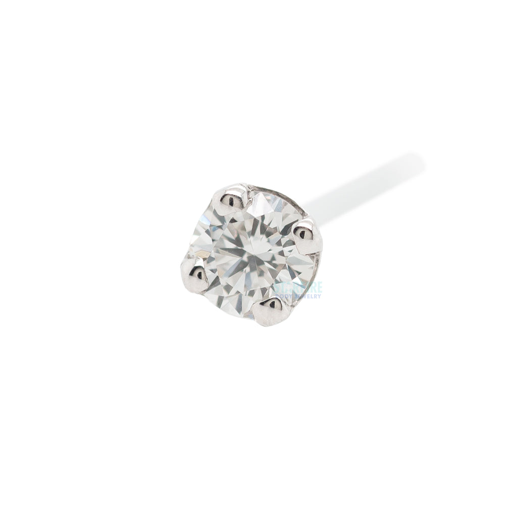 Four Prong Nostril Screw in Gold & Platinum with DIAMOND
