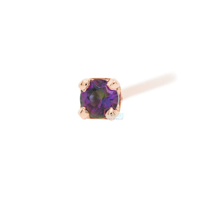 Four Prong Nostril Screw in Gold with Mystic Topaz