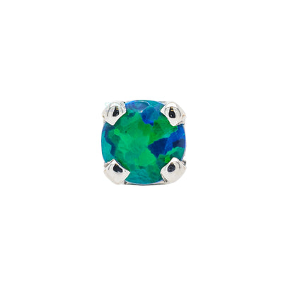 threadless: Four Prong Pin in Gold & Platinum with Faceted Black Opal
