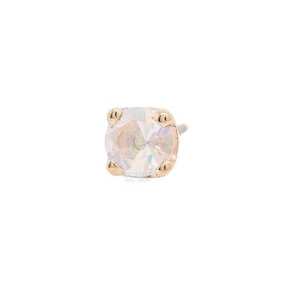 threadless: Four Prong Pin in Gold & Platinum with Faceted Water Opal