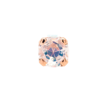 threadless: Four Prong Pin in Gold & Platinum with Faceted Water Opal