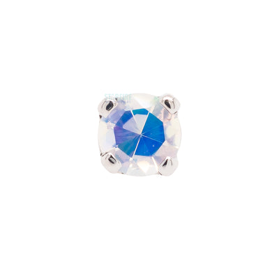 threadless: Four Prong Pin in Gold & Platinum with Faceted Water Opal