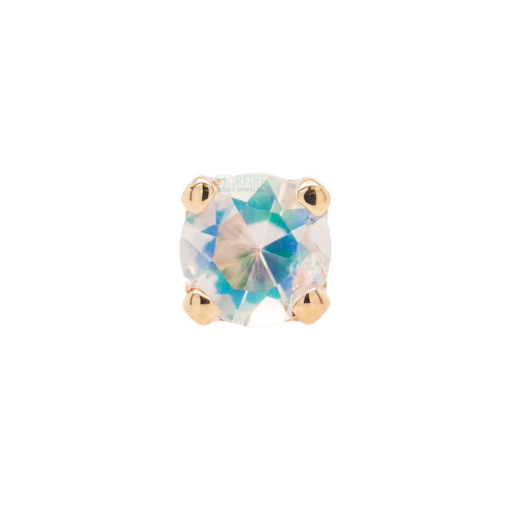 threadless: Four Prong Pin in Gold & Platinum with Faceted Water Opal