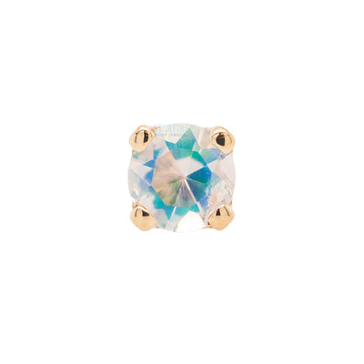 threadless: Four Prong Pin in Gold & Platinum with Faceted Water Opal
