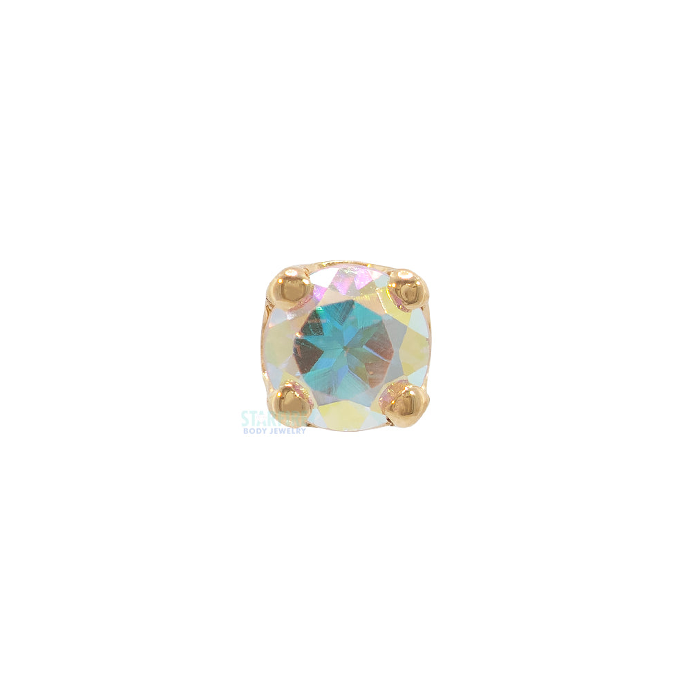 Four Prong Nostril Screw in Gold with Mercury Mist Topaz