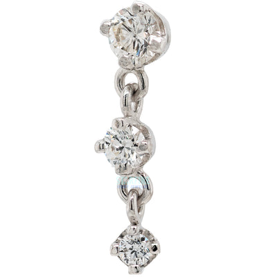 "Trio" Threaded End in Gold with DIAMONDS