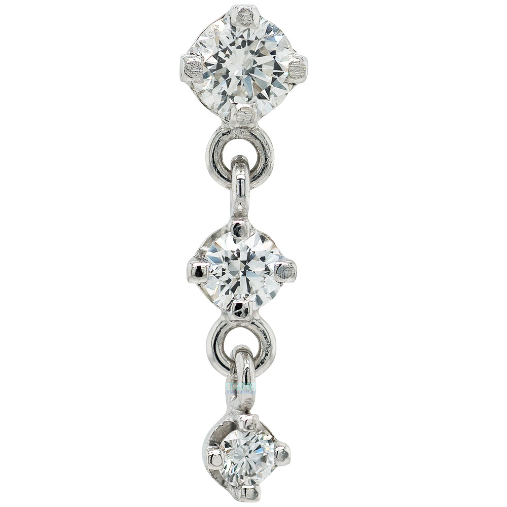 "Trio" Threaded End in Gold with DIAMONDS