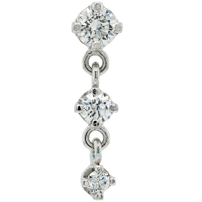 "Trio" Threaded End in Gold with DIAMONDS