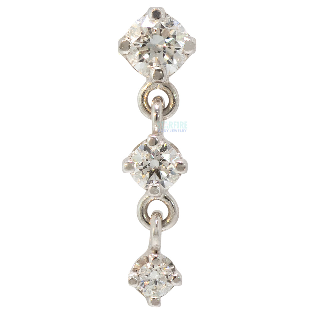 "Trio" Threaded End in Gold with DIAMONDS