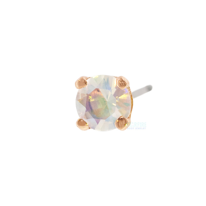 threadless: Four Prong Pin in Gold & Platinum with Faceted Water Opal