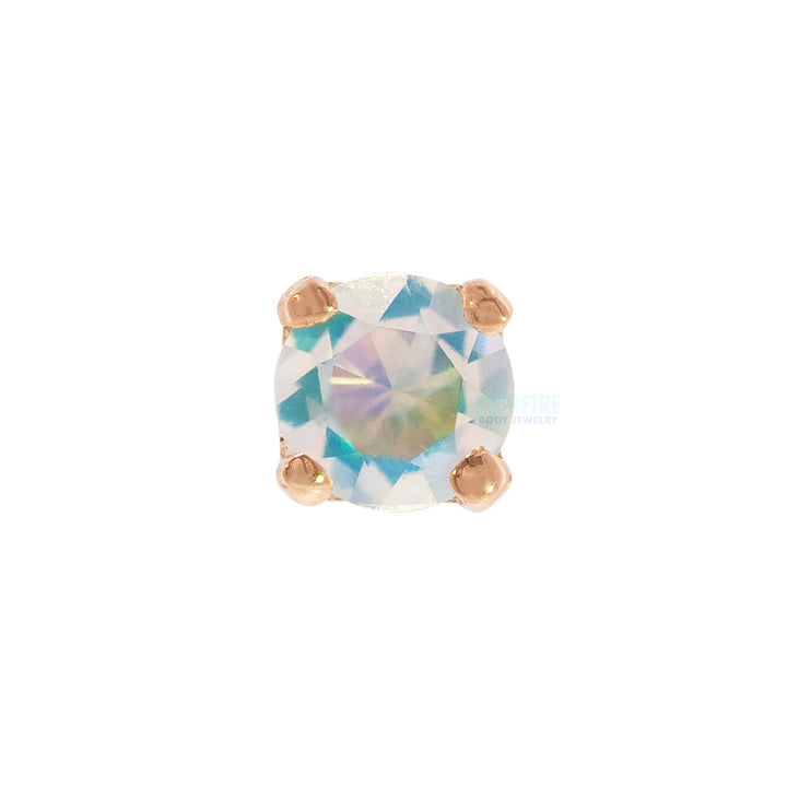 threadless: Four Prong Pin in Gold & Platinum with Faceted Water Opal