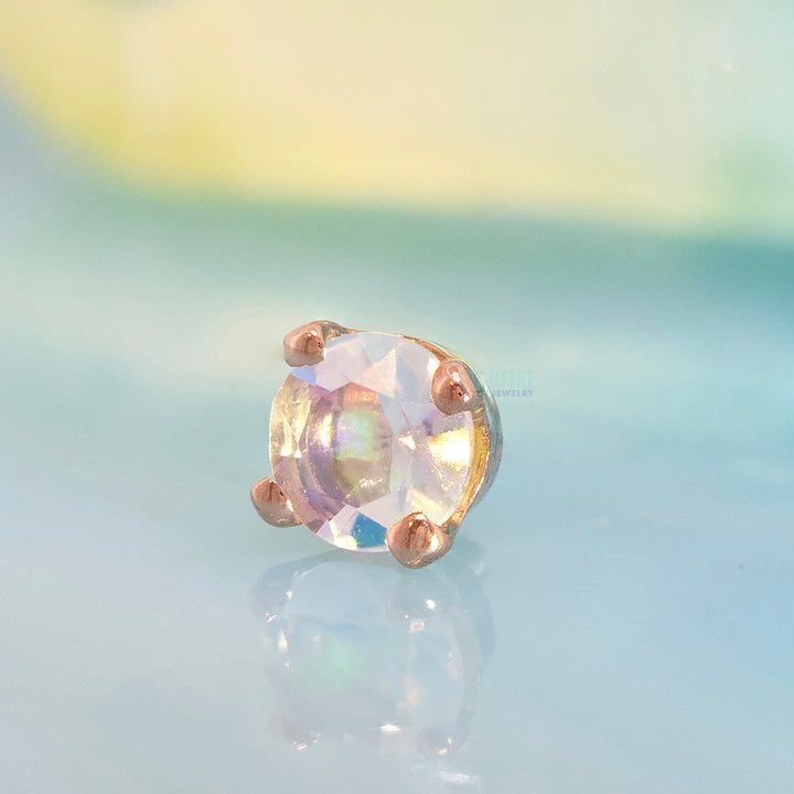 threadless: Four Prong Pin in Gold & Platinum with Faceted Water Opal