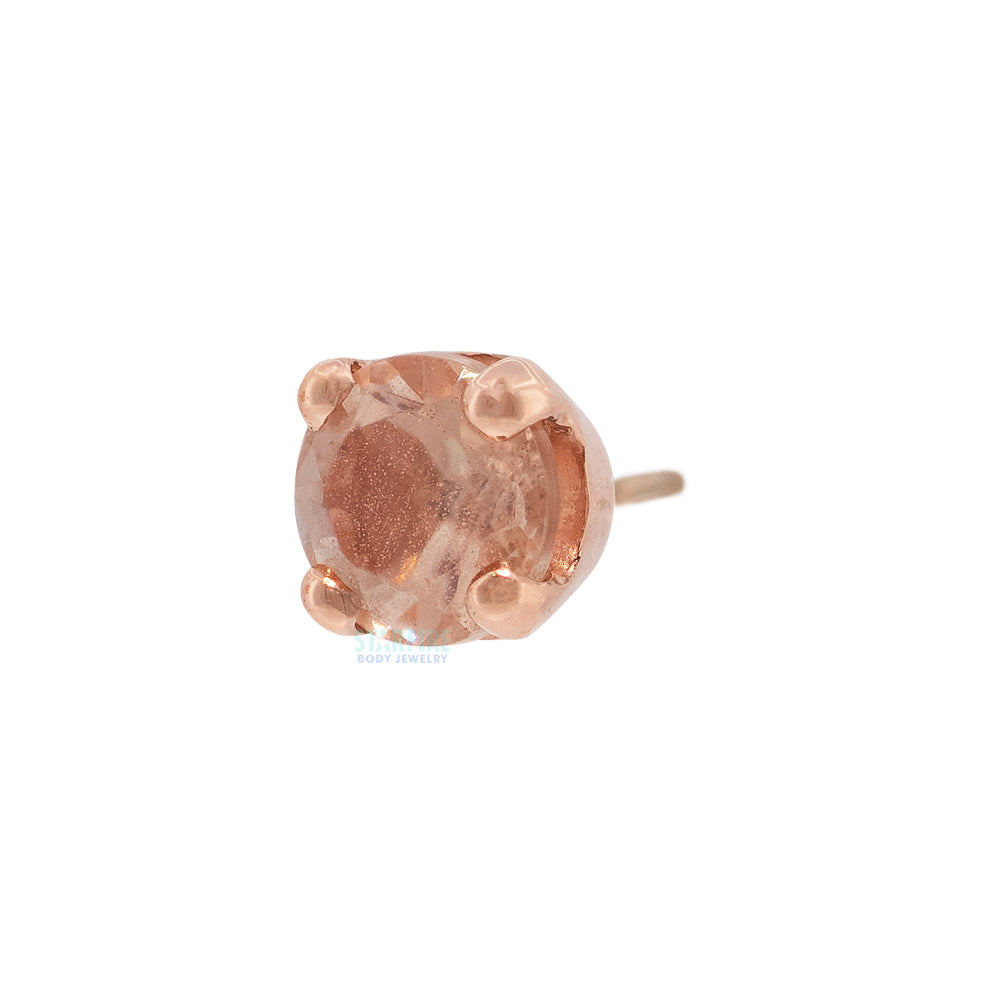 threadless: Four Prong Pin in Gold & Platinum with Oregon Sunstone