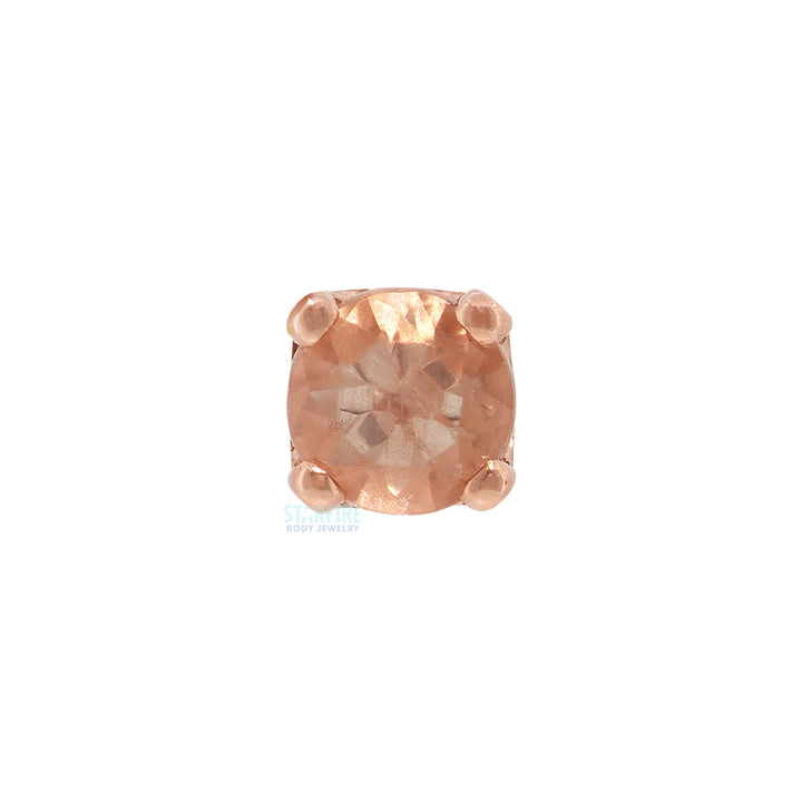 threadless: Four Prong Pin in Gold & Platinum with Oregon Sunstone