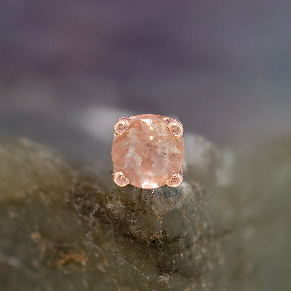 threadless: Four Prong Pin in Gold & Platinum with Oregon Sunstone