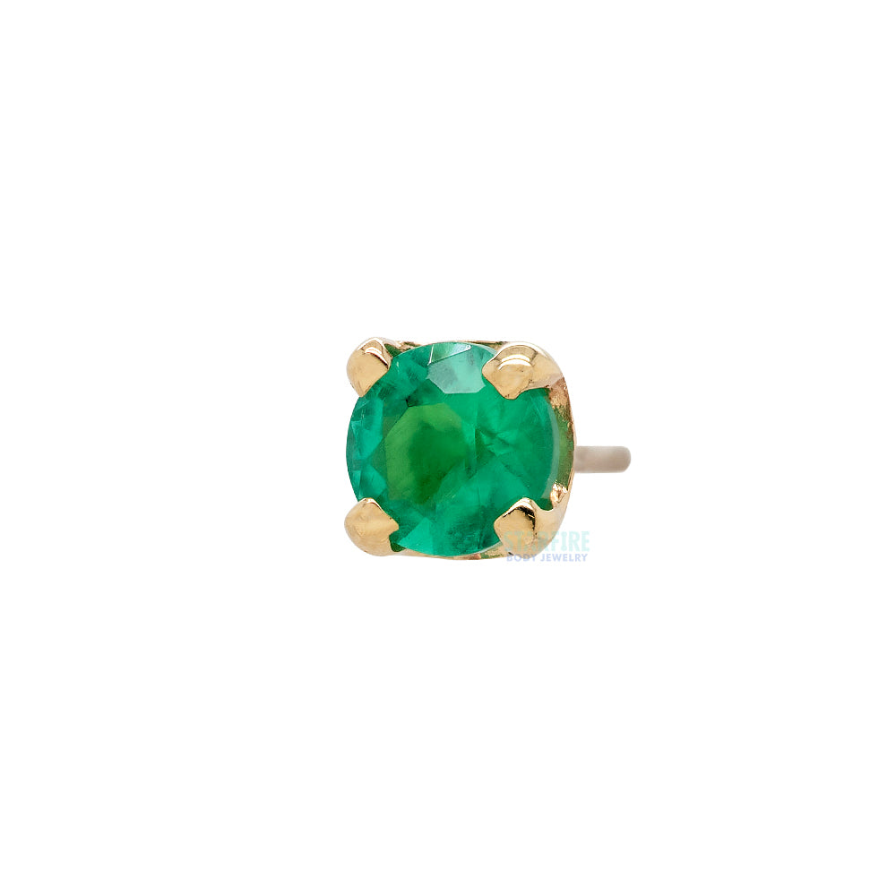 threadless: Four Prong Pin in Gold with Emerald