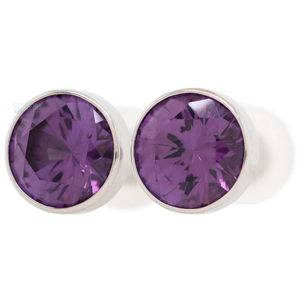 Bling Plug Anatometal Single Gem BIG BLING Plugs ( Eyelets ) with Brilliant-Cut ...