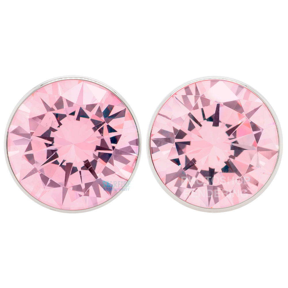 Single Gem BIG BLING Plugs ( Eyelets ) with Brilliant-Cut Gem - Primrose