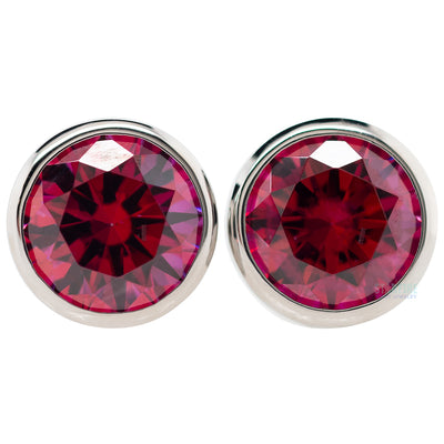 Single Gem BIG BLING Plugs ( Eyelets ) with Brilliant-Cut Gem - Red