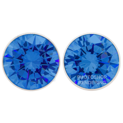 Single Gem BIG BLING Plugs ( Eyelets ) with Brilliant-Cut Gem - Sapphire