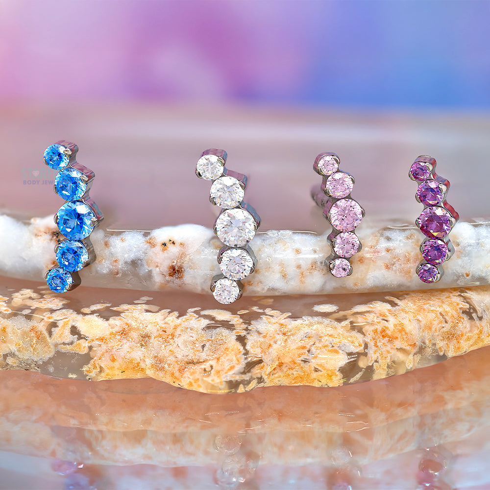 "Prium" Faceted Gem Cluster Threaded End