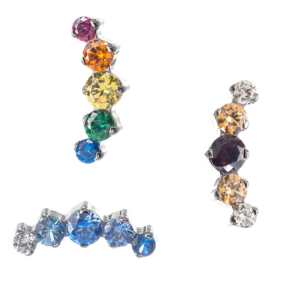 "Prium" Faceted Gem Cluster Threaded End - custom color combos