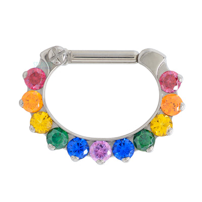 "Odyssey" Clicker #5 with Faceted Gems - 5/16" post (longer) - custom color combos