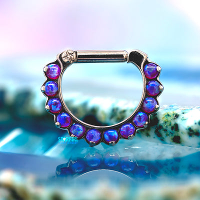 "Odyssey" Clicker #7 with Opals - 14 ga. 1/4" post