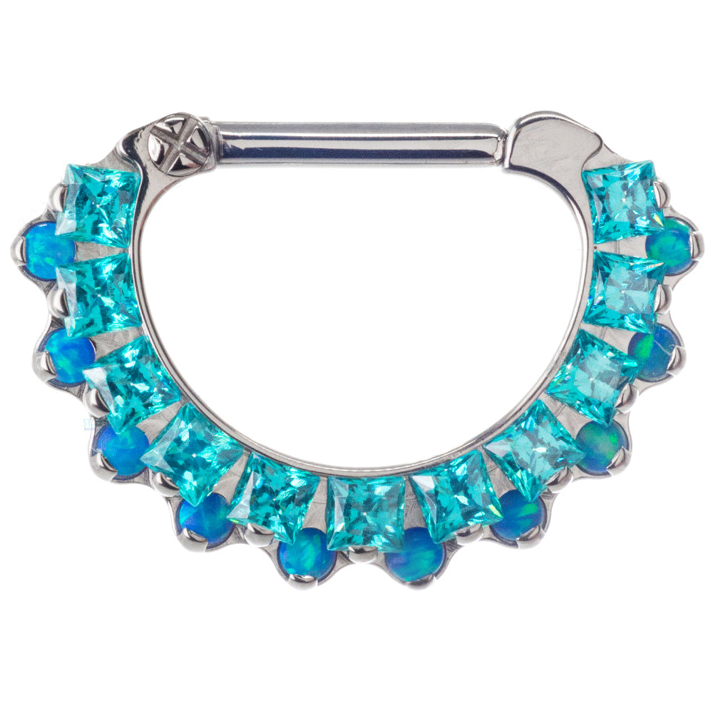 "Aphrodite" Clicker #35 with Faceted Gems & Opals - 5/16" post (longer)