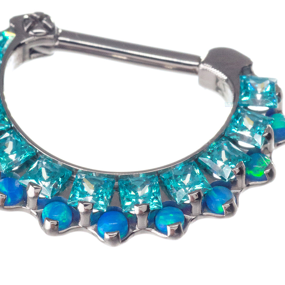 "Aphrodite" Clicker #35 with Faceted Gems & Opals - 5/16" post (longer)
