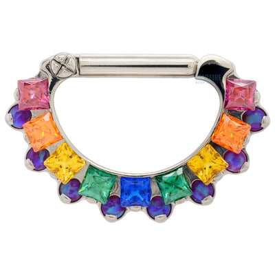 "Aphrodite" Clicker #35 with Faceted Gems & Opals - 5/16" post (longer) - custom color combos