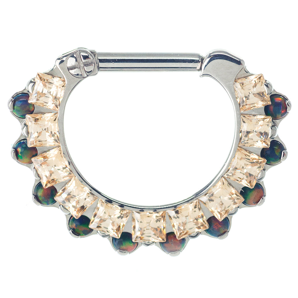 "Aphrodite" Clicker #35 with Faceted Gems & Opals - 1/4" post