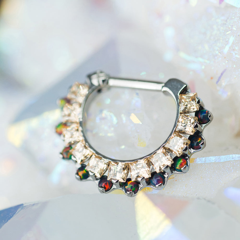 "Aphrodite" Clicker #35 with Faceted Gems & Opals - 1/4" post