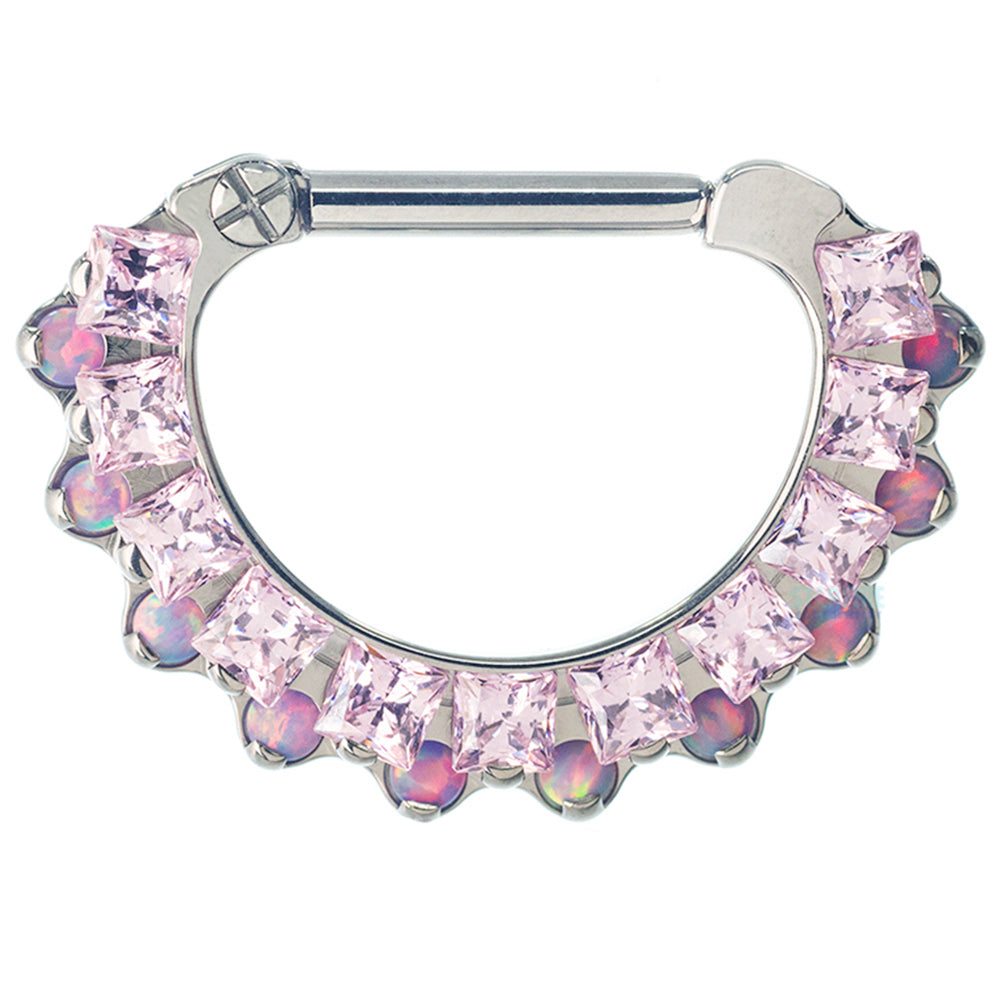 "Aphrodite" Clicker #35 with Faceted Gems & Opals - 5/16" post (longer)