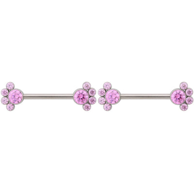 NB8T 'Bijoux' Faceted Gems Side-Set Nipple Barbells 5/8" (longer)