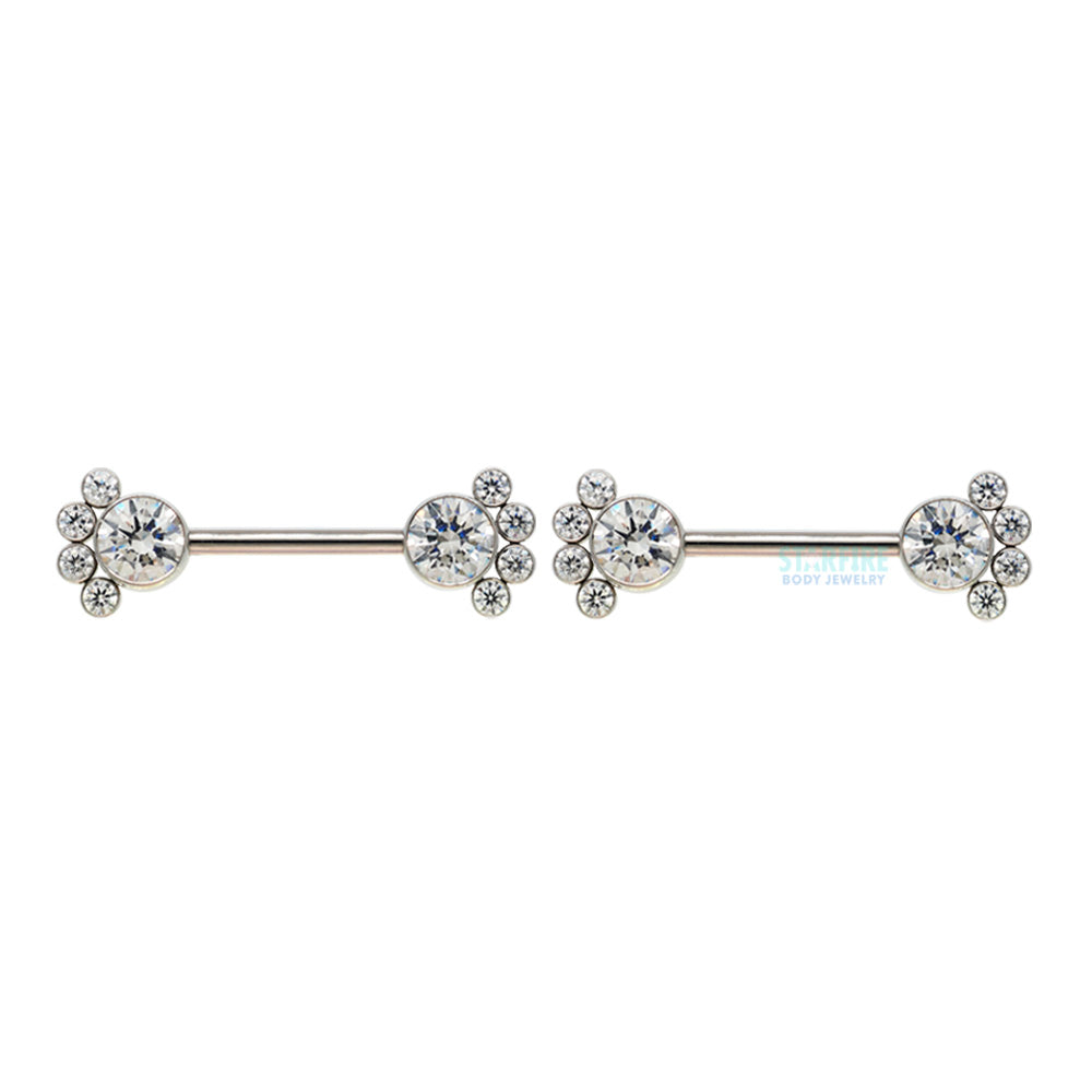 NB8T 'Bijoux' Faceted Gems Side-Set Nipple Barbells