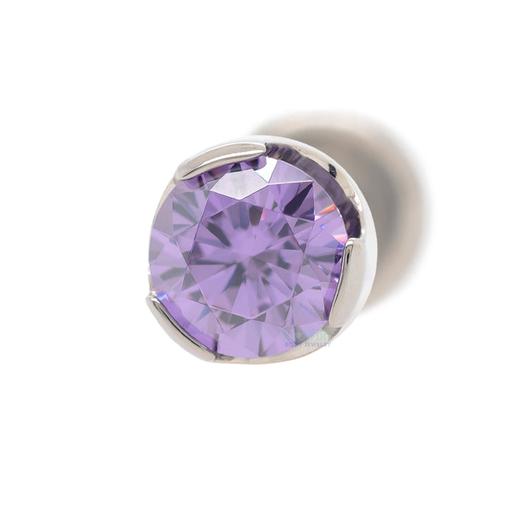 Prong-Set Brilliant-Cut Gem on Flatback