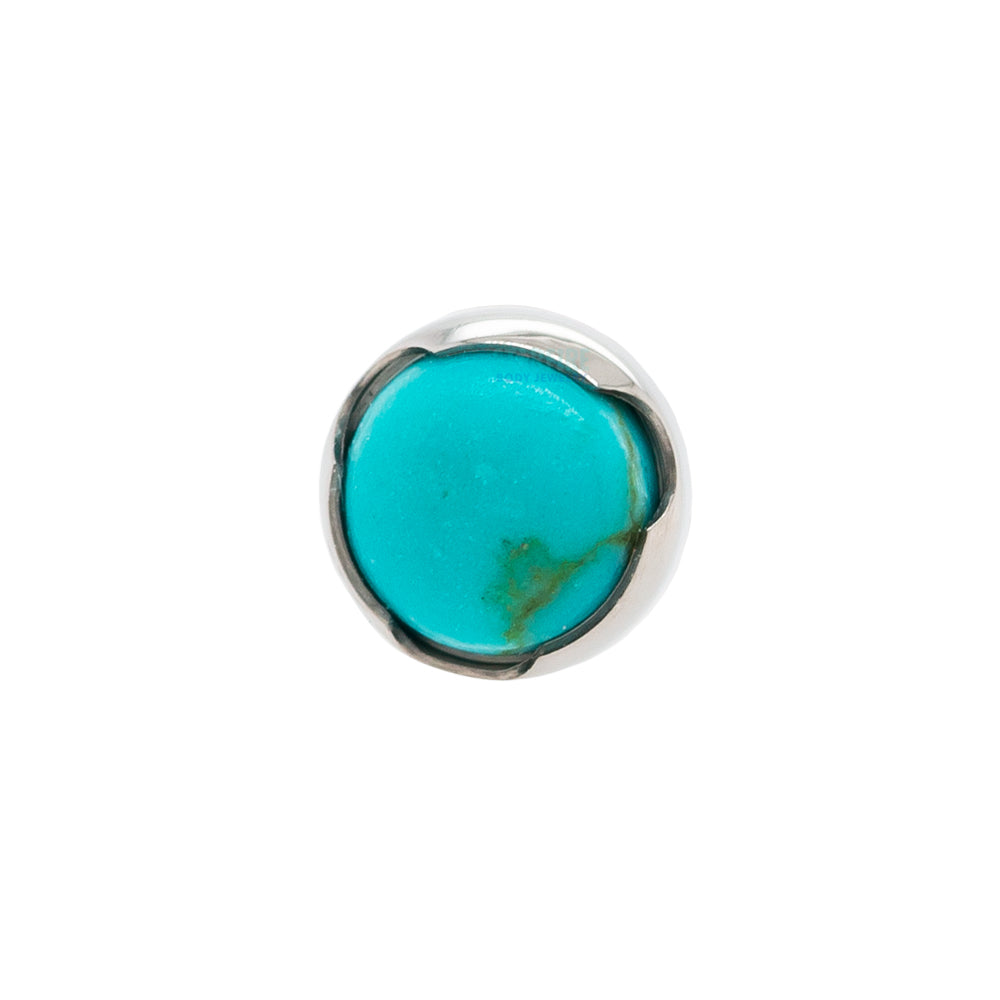 Prong-Set Natural Stone Cabochon Threaded End