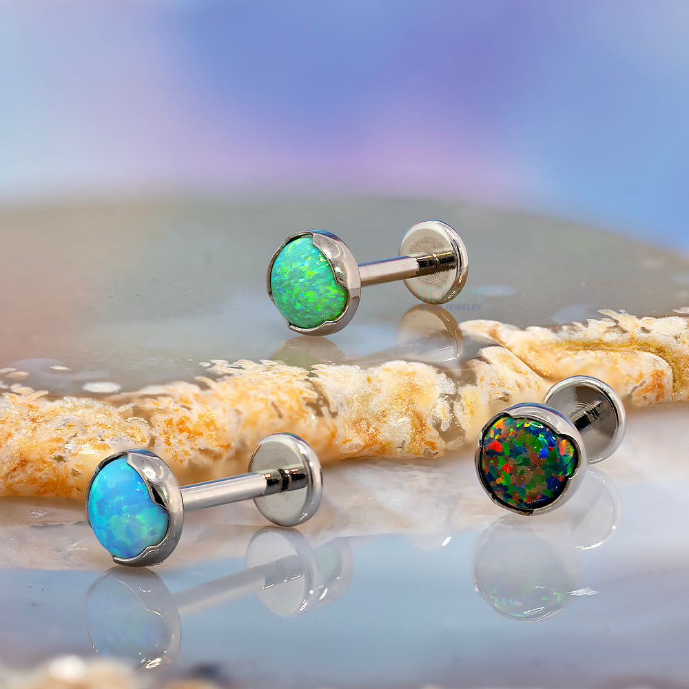 Prong-Set Opal Cabochon on Flatback