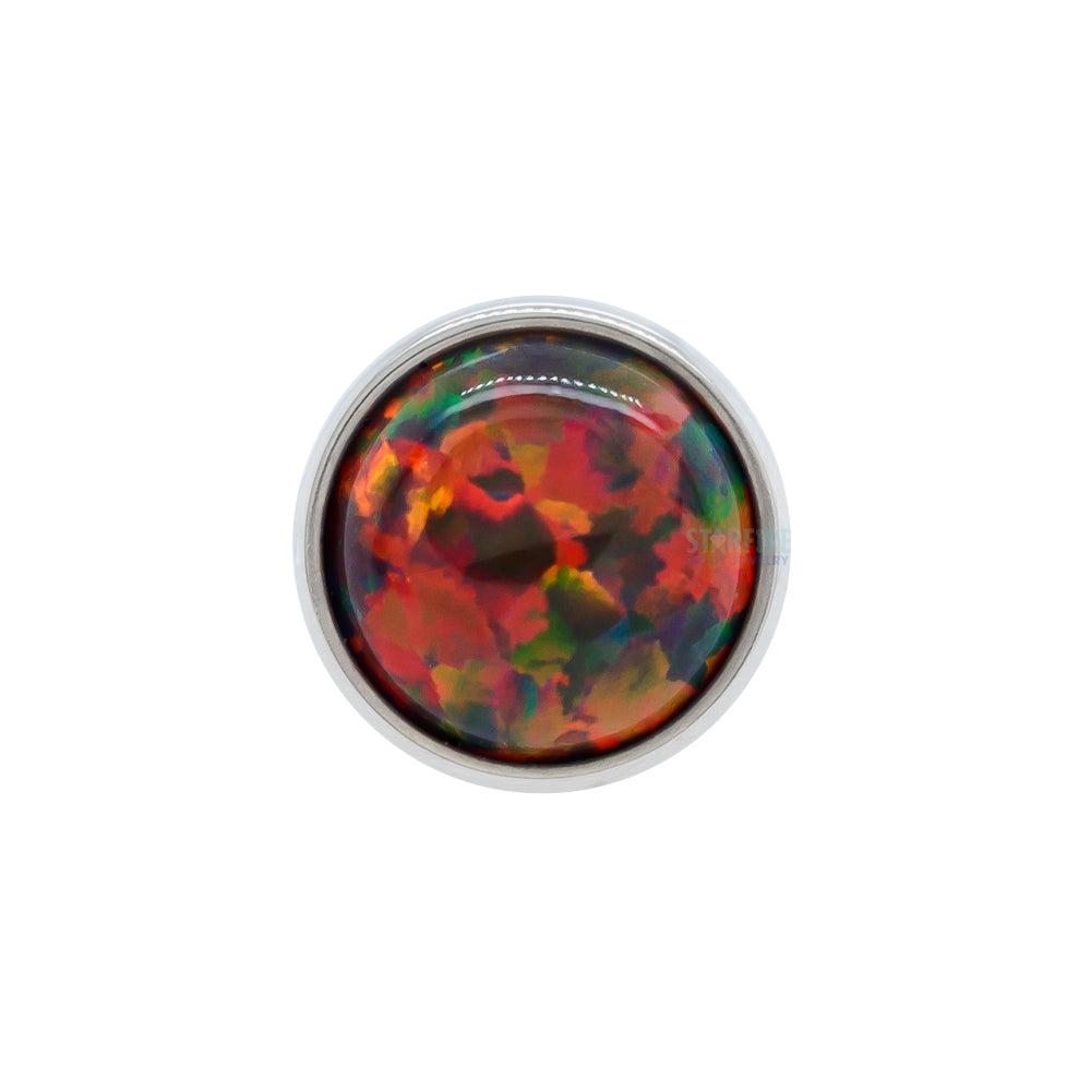 Bezel-Set Opal Cabochon Threaded End