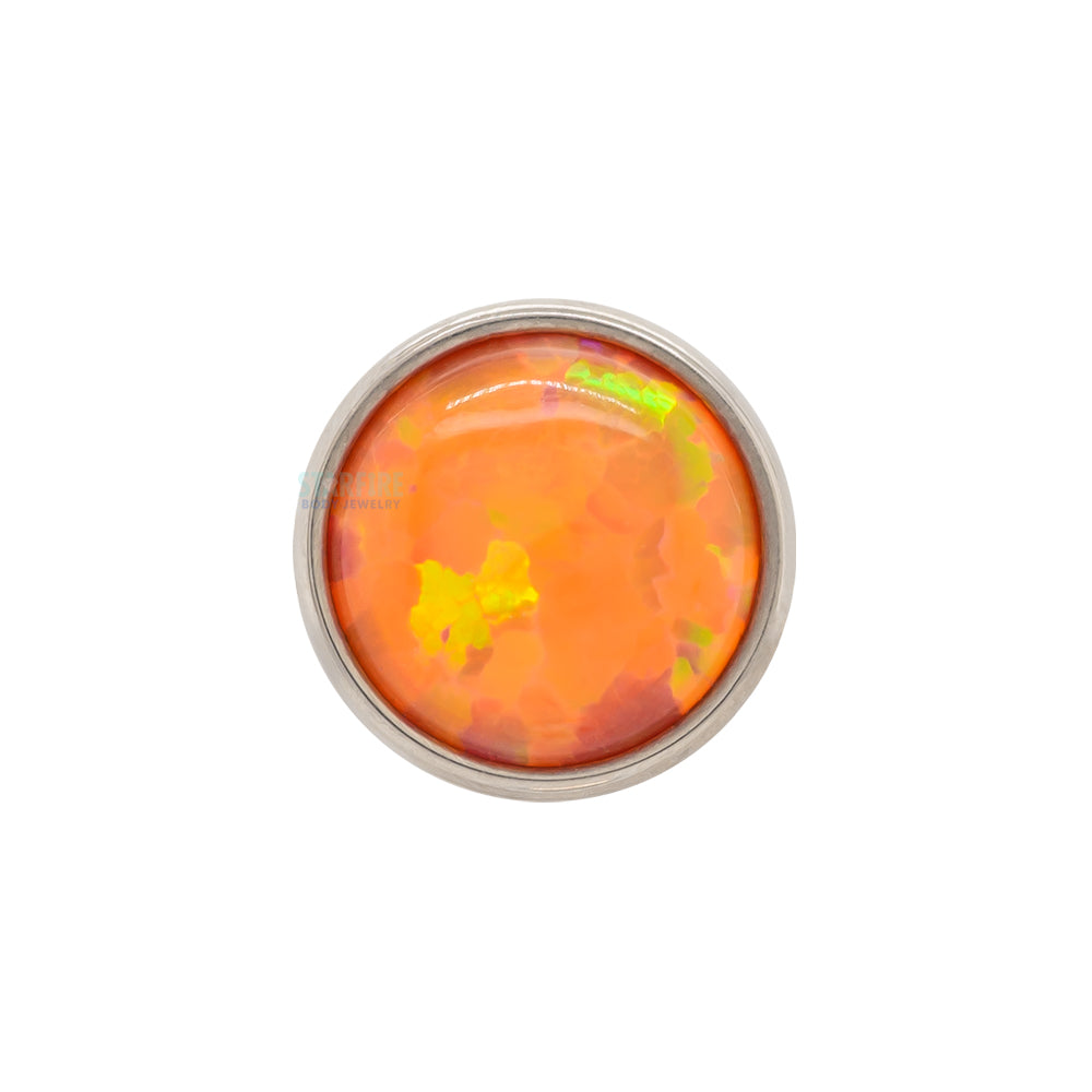 Bezel-Set Opal Cabochon Threaded End