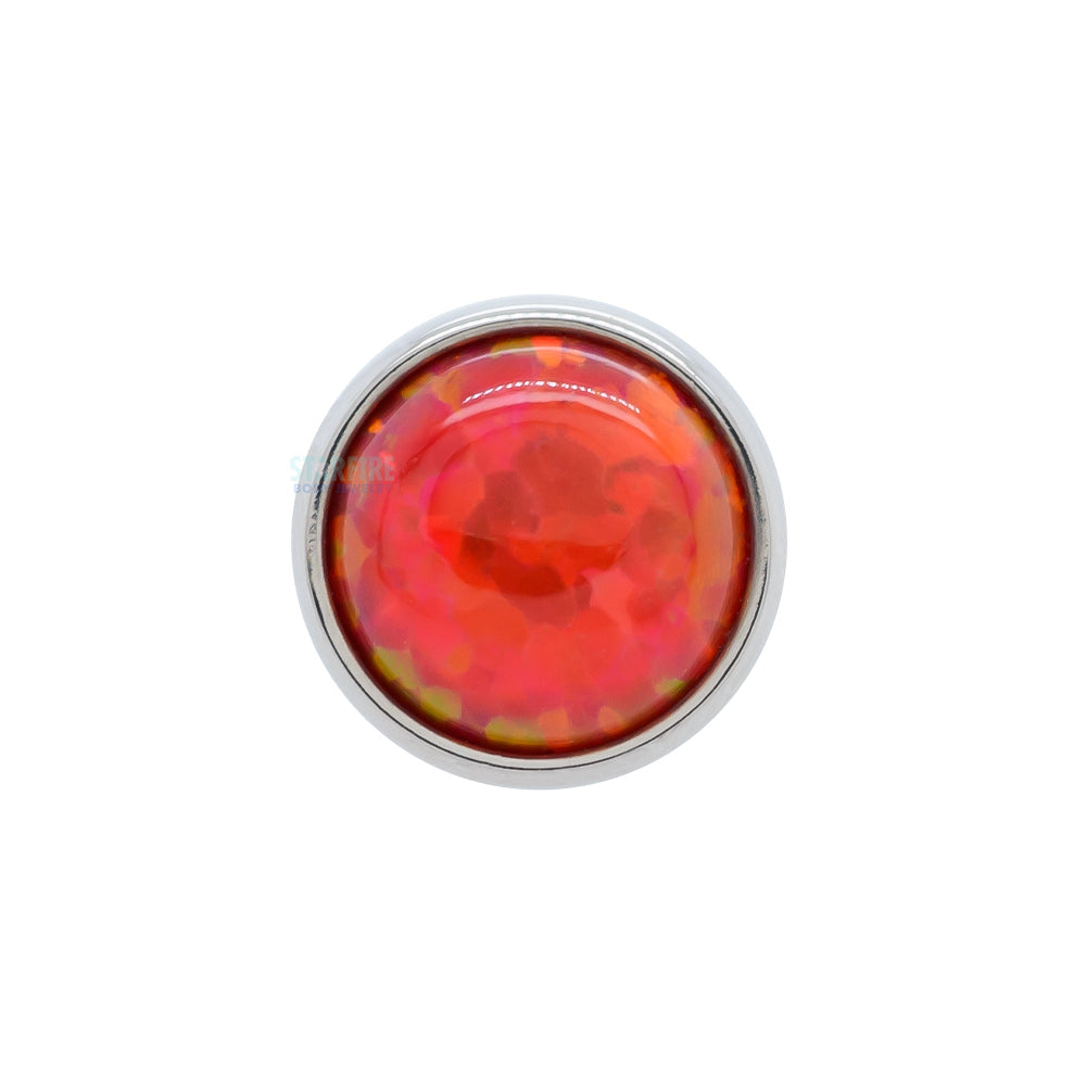 Bezel-Set Opal Cabochon Threaded End